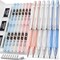 23PCS Pastel Mechanical Pencil 0.5 & 0.7 mm with Case for School, with 12 tubes HB Lead Refills, 3 Erasers, 9 Eraser Refills For Student Writing, Drawing, Sketching, Blue & Pink & White Colors